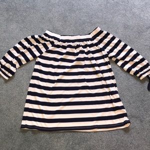 Ruby Ribbon Striped Off the Shoulder Top